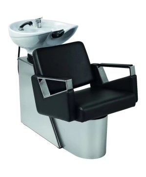 Fauteuil Bac de Lavage OREGON 2 Noir - Cuvette Céramique Inclinable