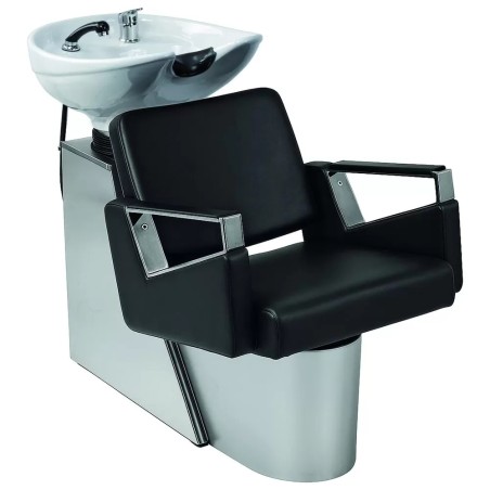 Fauteuil Bac de Lavage OREGON 2 Noir - Cuvette Céramique Inclinable