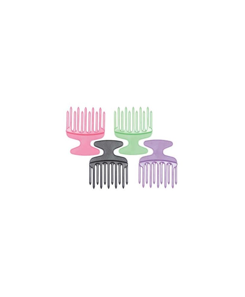 Peigne Afro 11 Dents Doubles Color.Assort. 13.cm