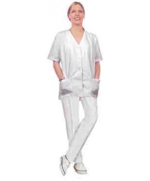 X-Pantalon Zoe Pikecoton T0  T34/36 Blanc