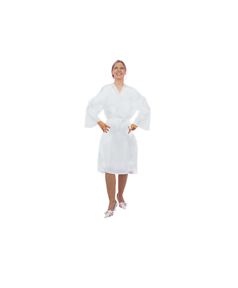 X-Peignoir Marylou 100% Coton Blanc