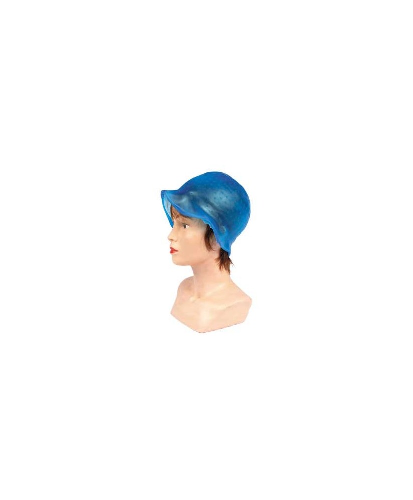 Bonnet silicone bleu pour mêches avec crochet