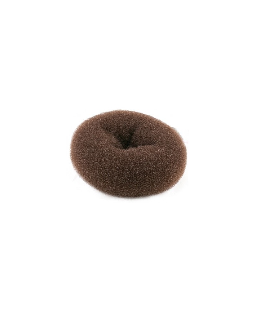 Crepon à chignon pouf - Chatain - 17x8cm