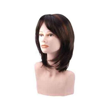 Perruque Maria Mi-Lg Chatain + Rouge (35cm)