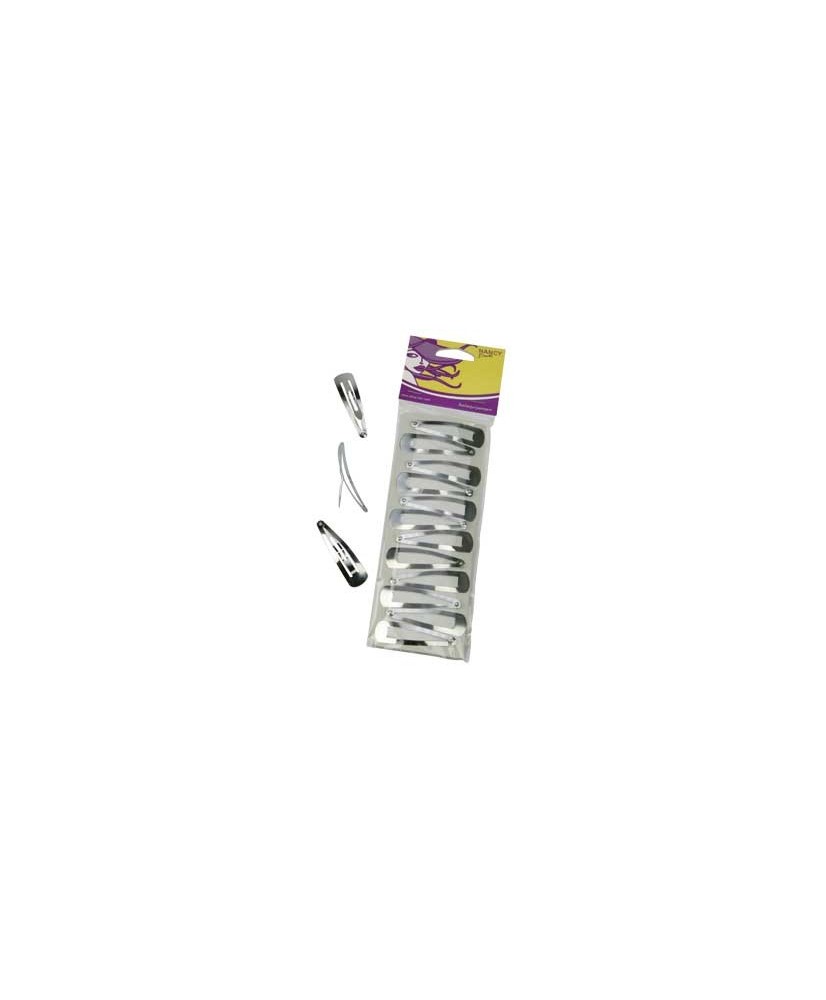Barrettes Dany Argentées x12 (50/14mm) - IB