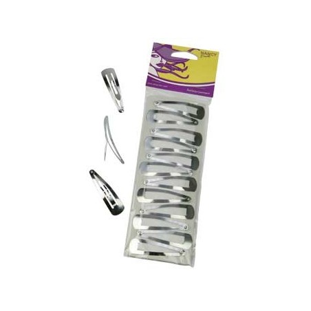 Barrettes Dany Argentées x12 (50/14mm) - IB