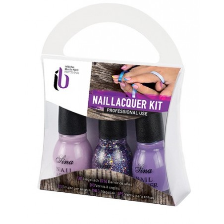 Kit Vernis Ongle Paillet.Mauve 3 flacons 14ml SINA