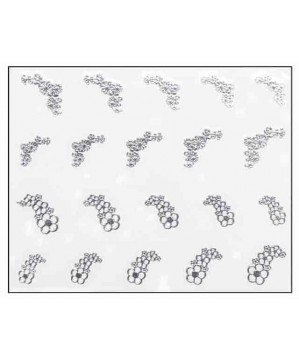 Décor Ongles Argent Fleurs Mns15 - SINA