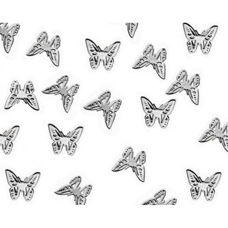 Décor Ongles Papillon Silver Mnds-24 - SINA