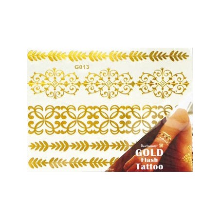 BODY-ART Tatoo metalic feuille decor OR+N G013 IB