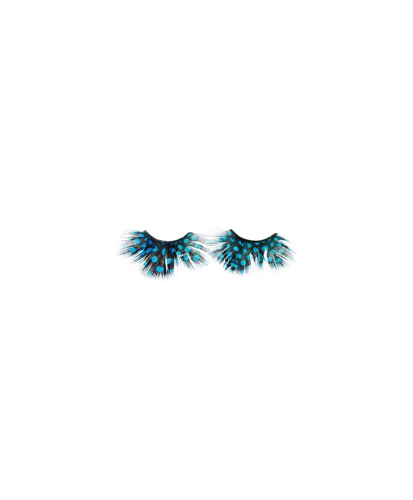 Faux Cils Crazy Plume Noir Poid Bleu X2 Aveccol