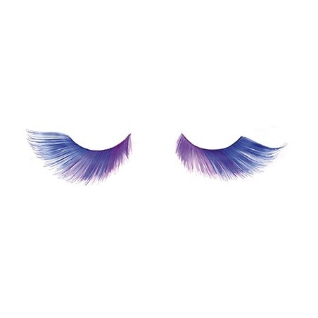 Faux Cils Crazy Plume Flamme Bleu  X2 Aveccolle