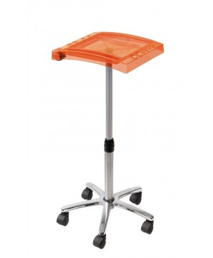 Table Simplex Orange 1 Plateau Reglable Roulettes