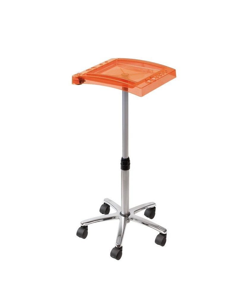 Table Simplex Orange 1 Plateau Reglable Roulettes