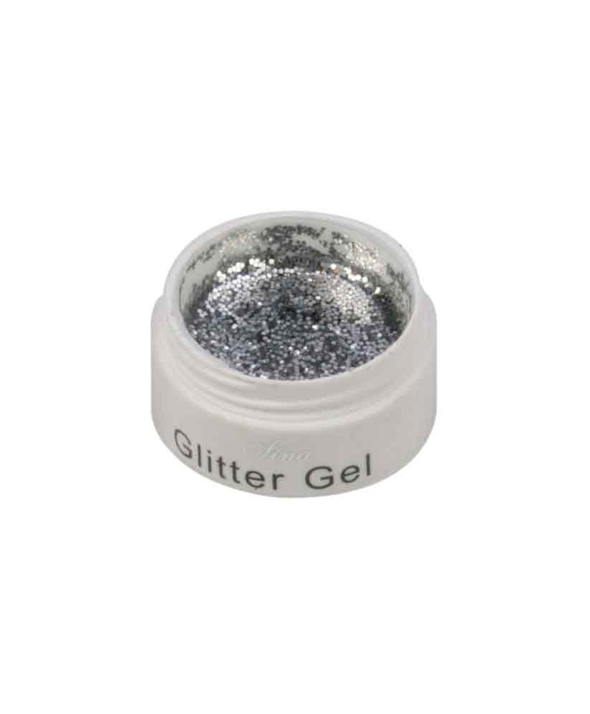 Gel Faux Ongles Paillettes Argentées (8ml) - SINA