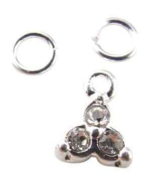 Bijou Ongle 3 Stras Argent - SINA