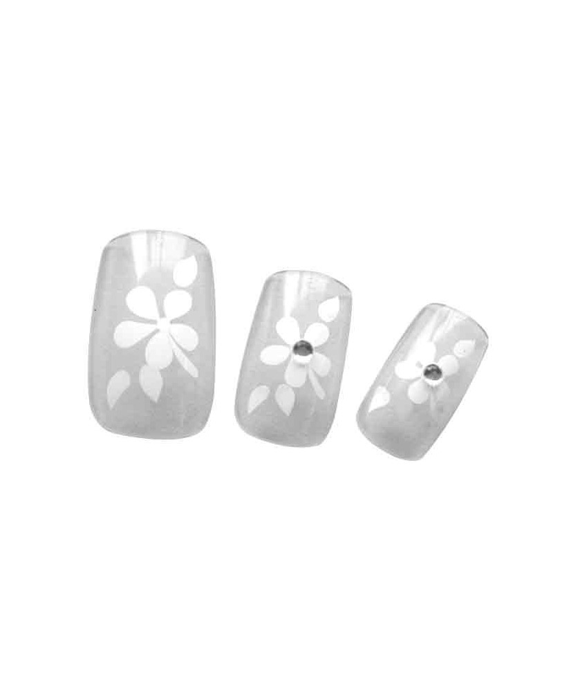 Fx Ong Fleurs Blanc+Diam X24 Av Colle