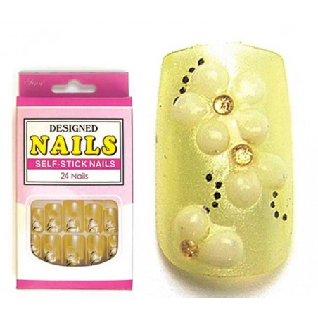 Faux Ongles X24 Orkis Jaune 3D - SINA