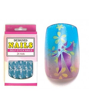 Faux Ongles X24 Orkis Bleu-Mauve-Jaune - SINA