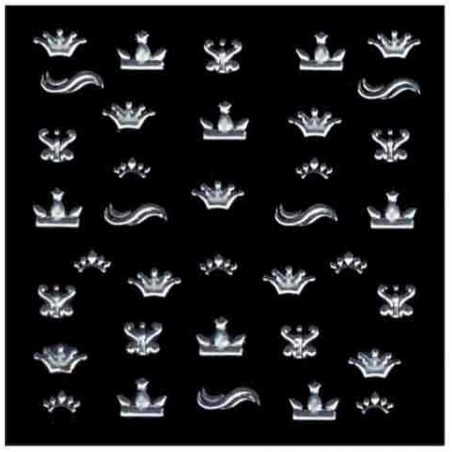 Décor Ongles Argent Couronne  Xts134 - SINA