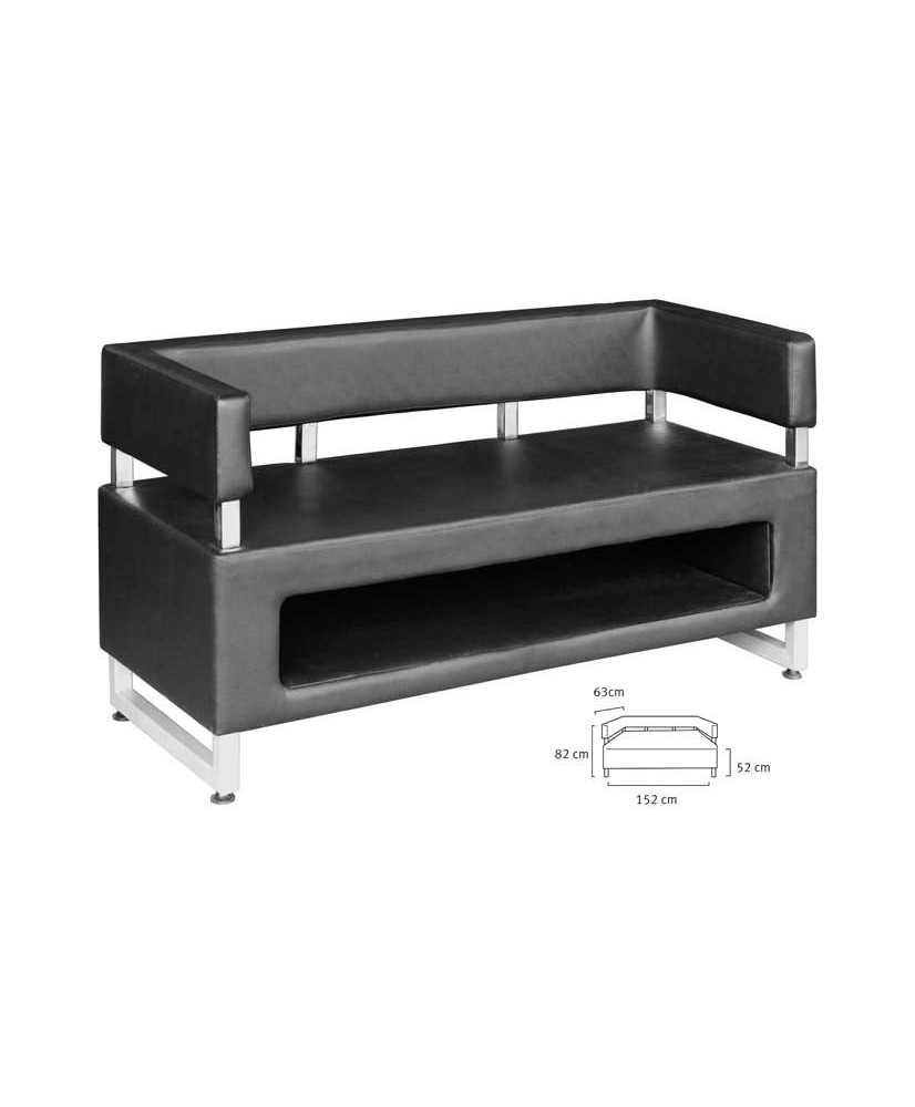 Fauteuil banquette 2 Places Wiky Noir