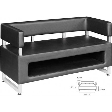 Fauteuil banquette 2 Places Wiky Noir