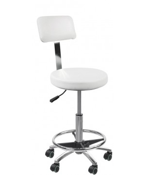 Tabouret Aurore Blanc avec repose pieds + dossier