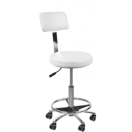 Tabouret Aurore Blanc avec repose pieds + dossier