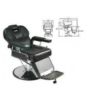 Fauteuil barber 1888 ANTIKA-2 noir chromé