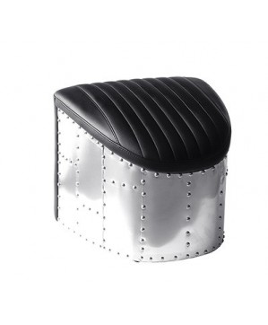 Pouf repose pied Notilus Alu et noir