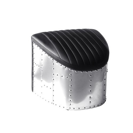 Pouf repose pied Notilus Alu et noir