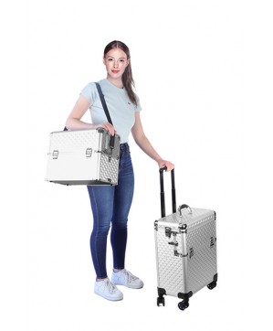 Valise ALU 2-CAZ Silver 4-ROLLY  42x23x79 cms